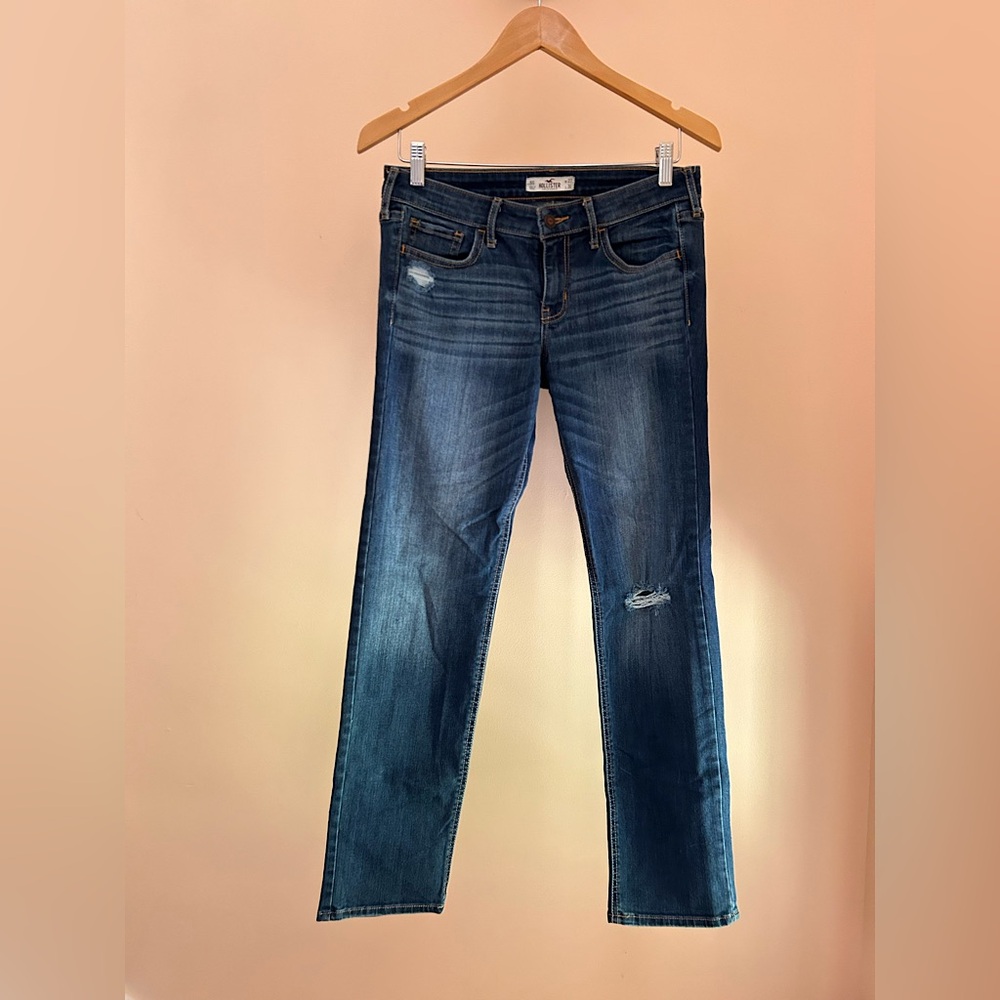 Hollister Y2K Straight Jeans W27 L30 | Women Size 5S | Low Rise Distressed Denim - Picture 2 of 16
